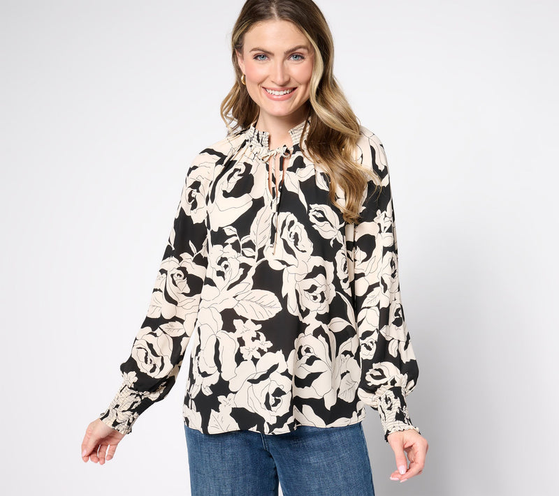 NYDJ Gemma Pleated Front Blouse — View 3