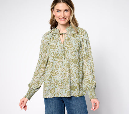 NYDJ Gemma Pleated Front Blouse