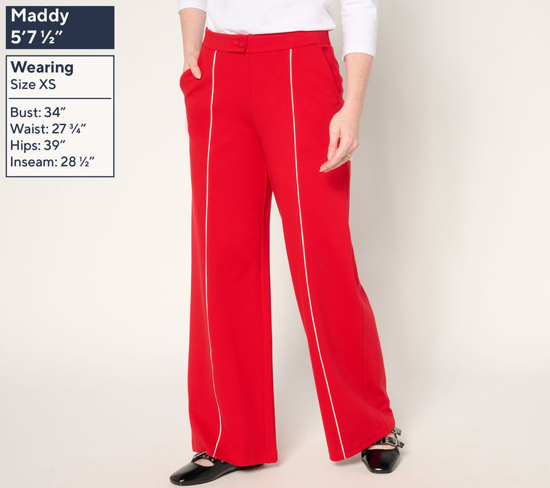 Isaac Mizrahi Live! Regular Sublime Stretch Ponte Wide Leg Pants — View 11
