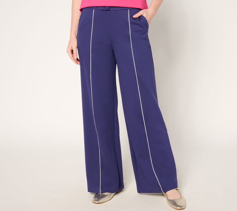 Isaac Mizrahi Live! Regular Sublime Stretch Ponte Wide Leg Pants — View 5