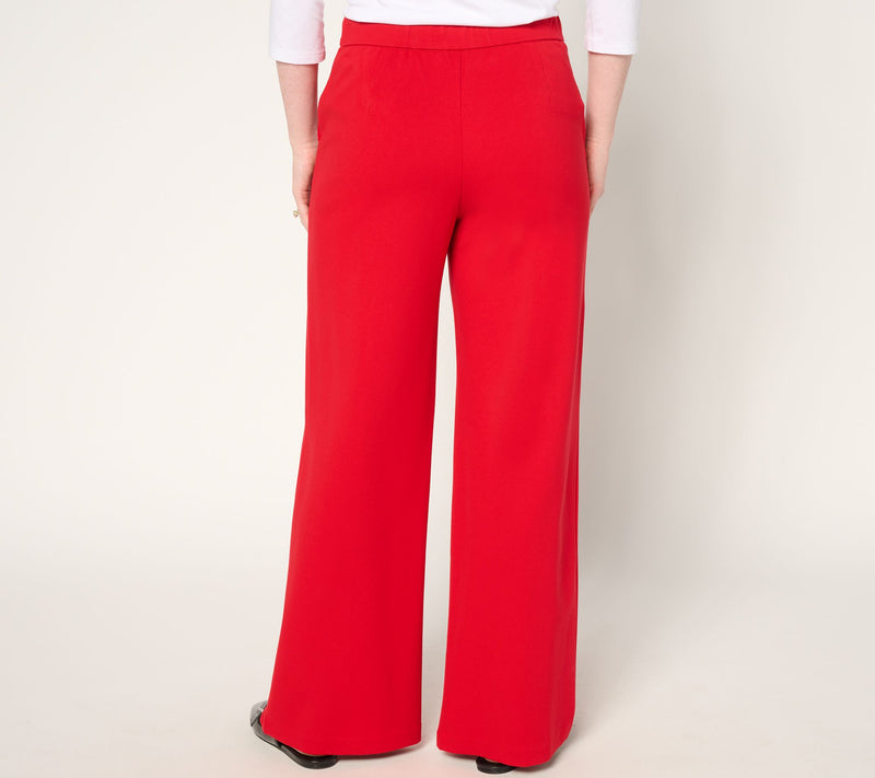 Isaac Mizrahi Live! Petite Sublime Stretch Ponte Wide Leg Pants — View 12