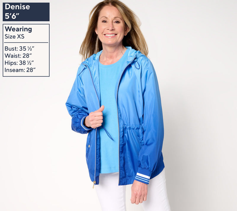 Isaac Mizrahi Live! Clubhouse Zip-Up Ombre Anorak Jacket — View 4