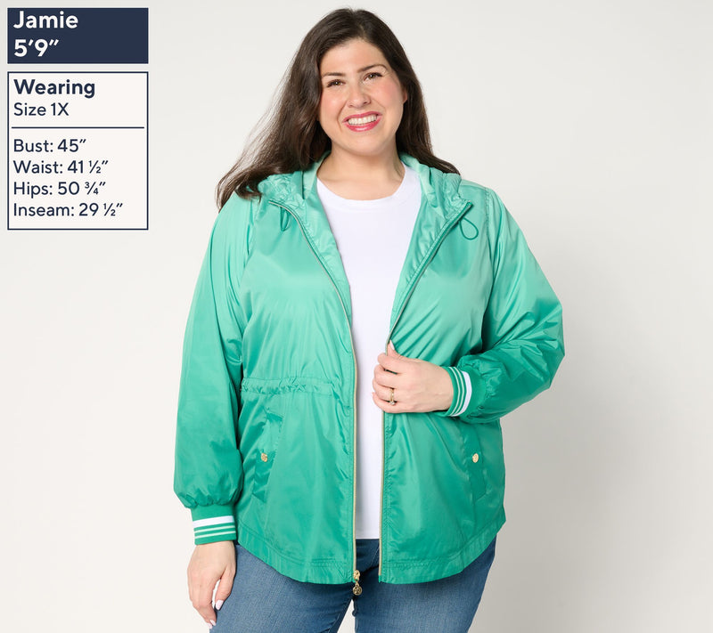 Isaac Mizrahi Live! Clubhouse Zip-Up Ombre Anorak Jacket — View 3
