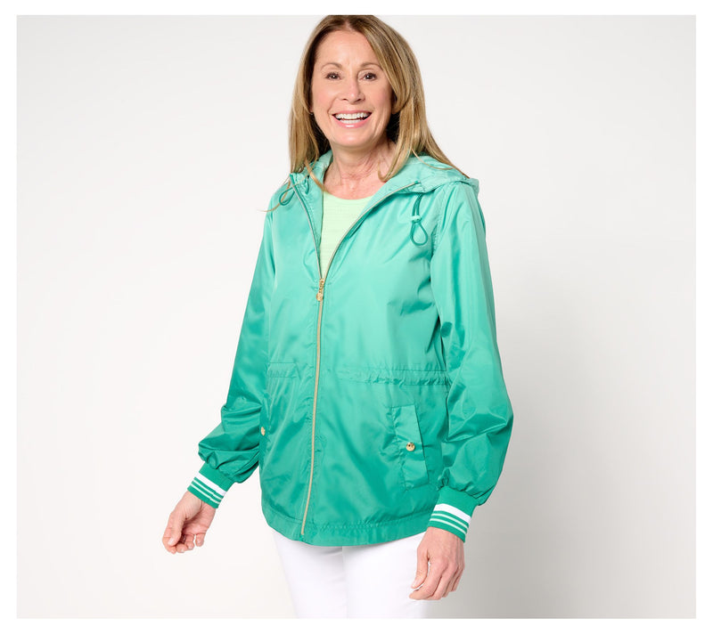 Isaac Mizrahi Live! Clubhouse Zip-Up Ombre Anorak Jacket — View 13