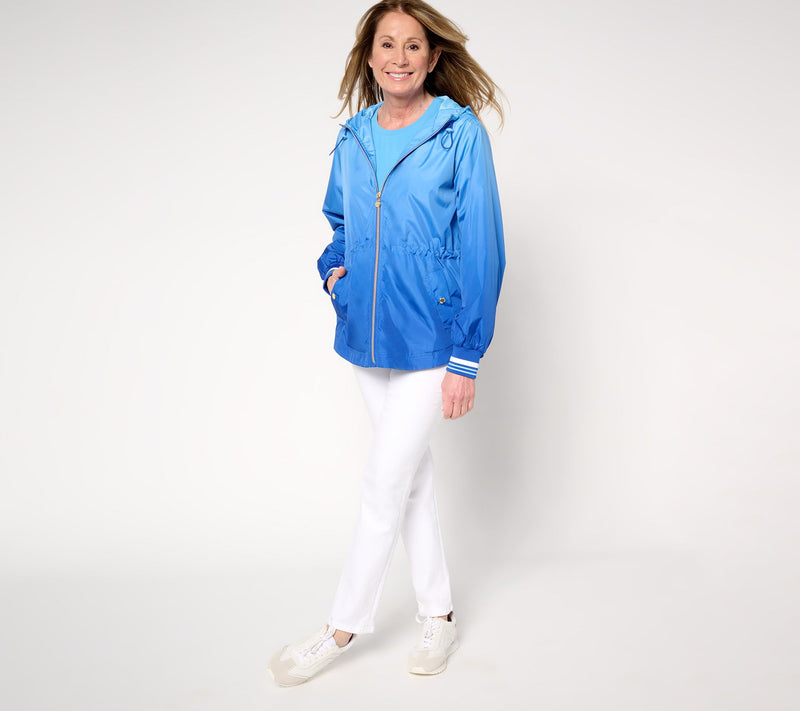Isaac Mizrahi Live! Clubhouse Zip-Up Ombre Anorak Jacket — View 6