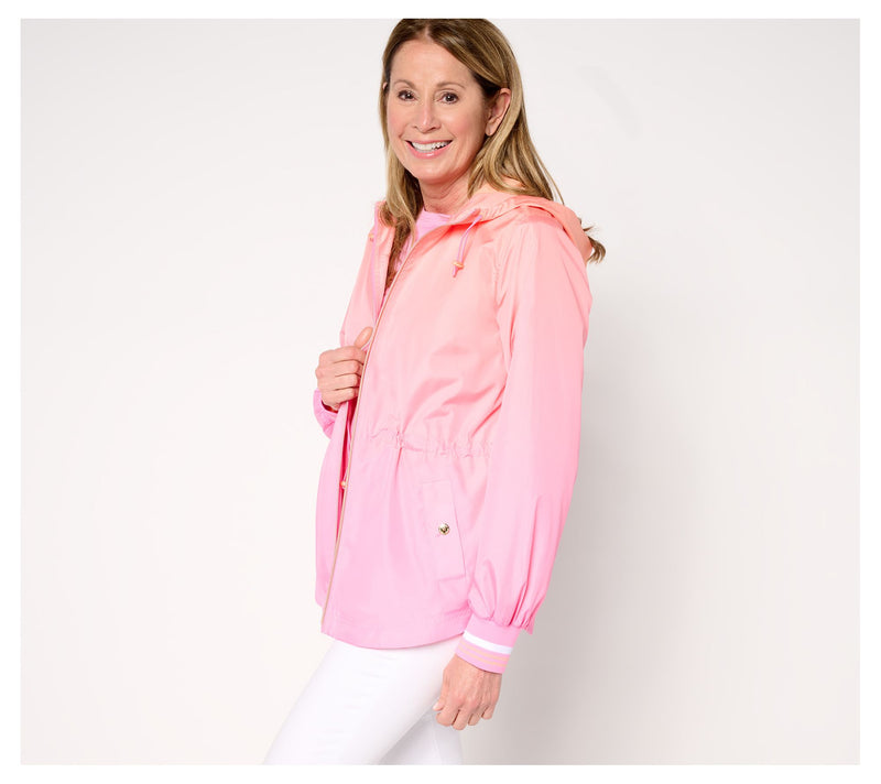 Isaac Mizrahi Live! Clubhouse Zip-Up Ombre Anorak Jacket — View 14