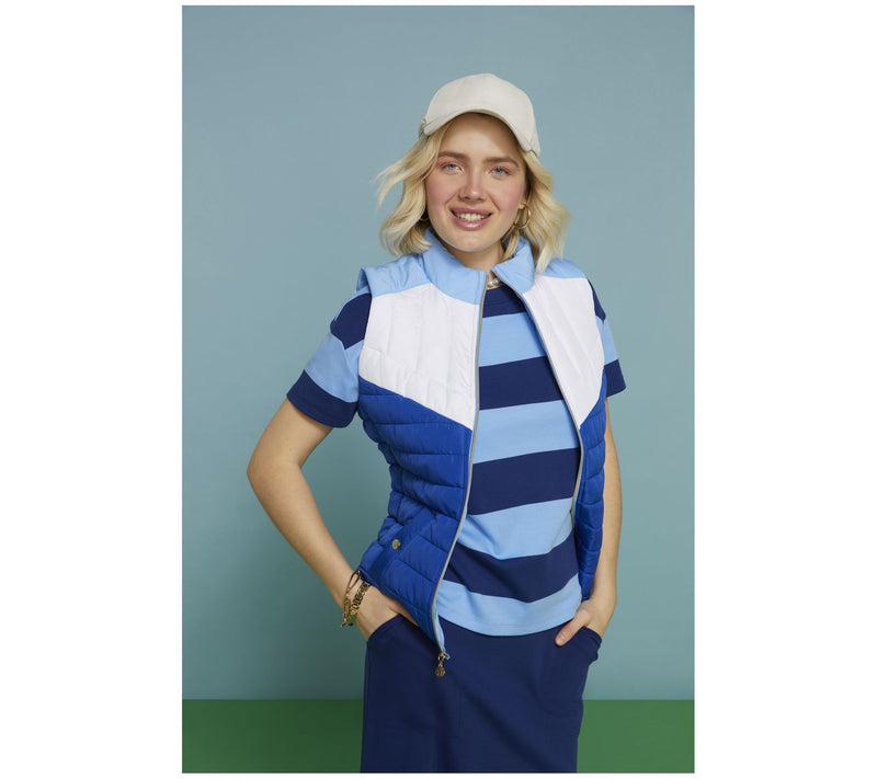 Isaac Mizrahi Live! Clubhouse Color Block Quilted Vest — View 8