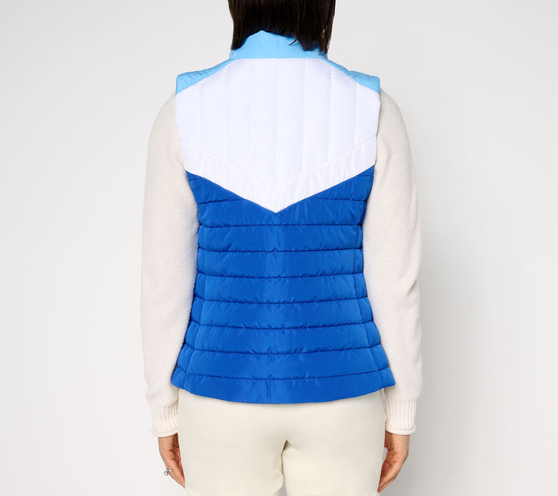 Isaac Mizrahi Live! Clubhouse Color Block Quilted Vest — View 4
