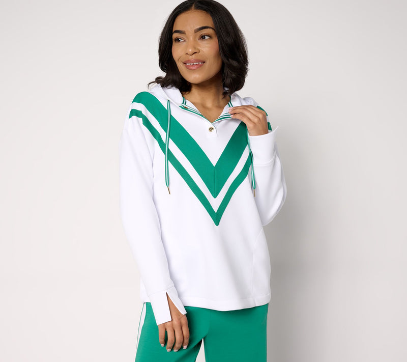 Isaac Mizrahi Live! Clubhouse Scuba Knit Pullover Hoodie — View 13