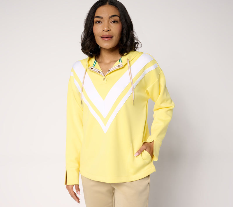 Isaac Mizrahi Live! Clubhouse Scuba Knit Pullover Hoodie — View 15
