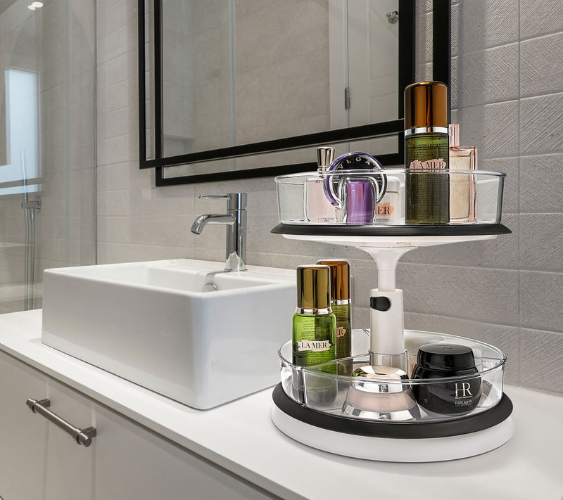 Sorbus 2-Tier Clear Lazy Susan Makeup Organizer — View 4