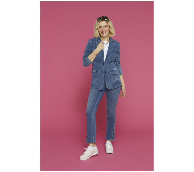 Isaac Mizrahi Live! Regular Knit Denim Straight Leg Jeans — View 9