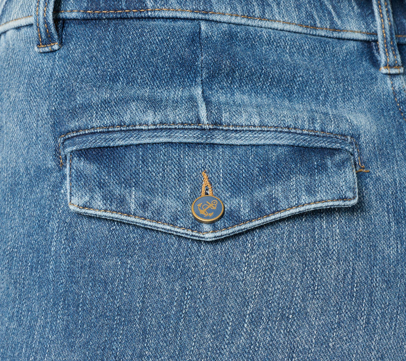 Isaac Mizrahi Live! Petite Knit Denim Straight Leg Jeans — View 6