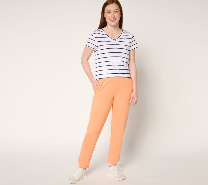 Sport Savvy Regular French Terry Full Length Pant w/ Dolphin Hem — View 12