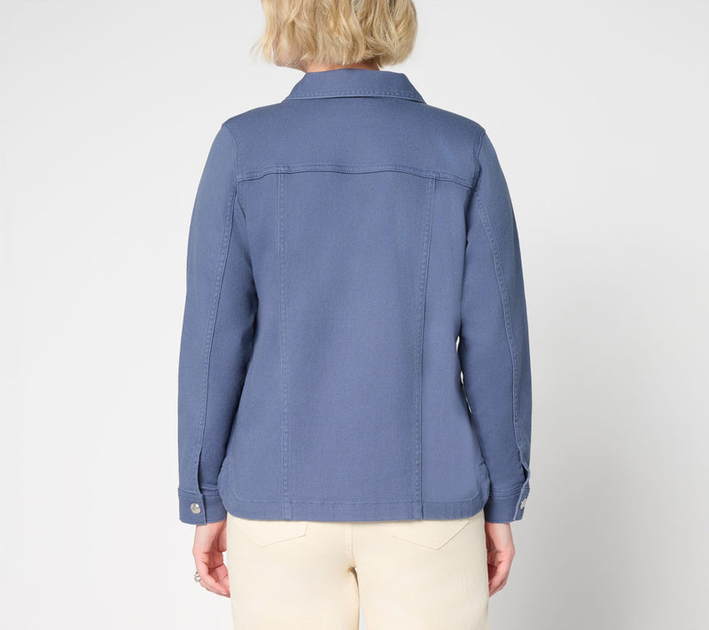 Denim & Co. Twill Snap Front Jacket with Pockets — View 4