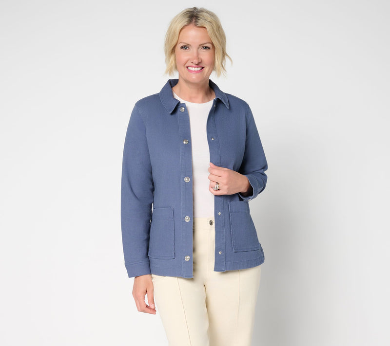 Denim & Co. Twill Snap Front Jacket with Pockets — Main view