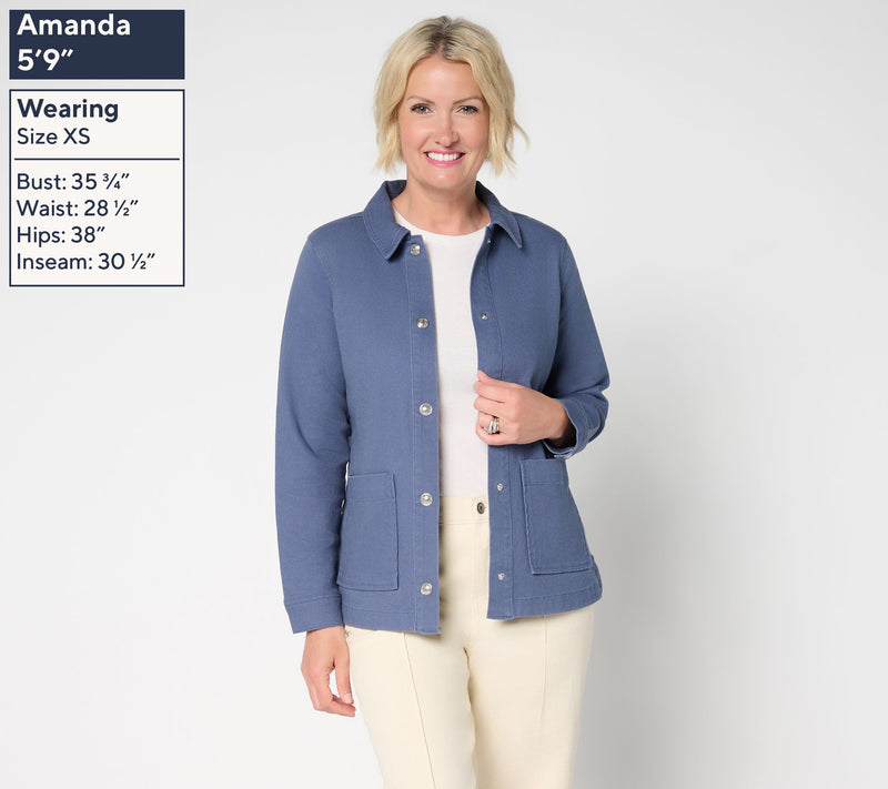 Denim & Co. Twill Snap Front Jacket with Pockets — View 3