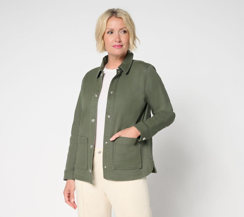 Denim & Co. Twill Snap Front Jacket with Pockets — View 12