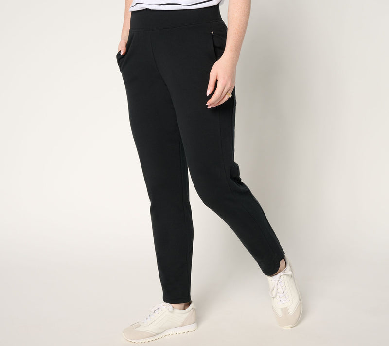 Sport Savvy Petite French Terry Full Length Pant w/ Dolphin Hem — View 9