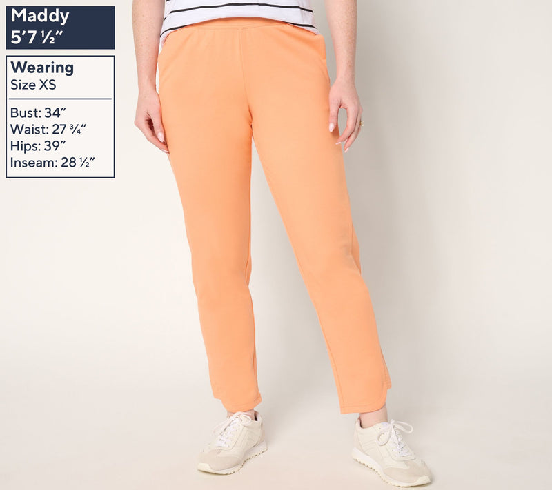 Sport Savvy Petite French Terry Full Length Pant w/ Dolphin Hem — View 10