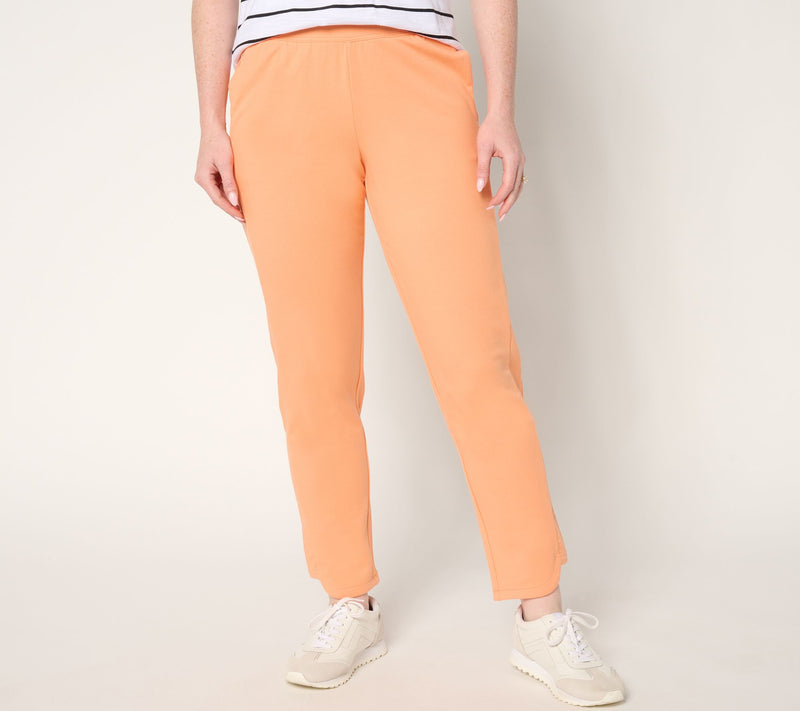 Sport Savvy Petite French Terry Full Length Pant w/ Dolphin Hem — View 3