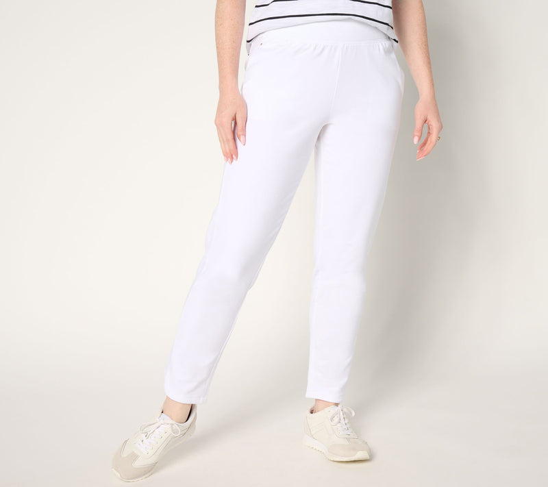 Sport Savvy Petite French Terry Full Length Pant w/ Dolphin Hem — View 5
