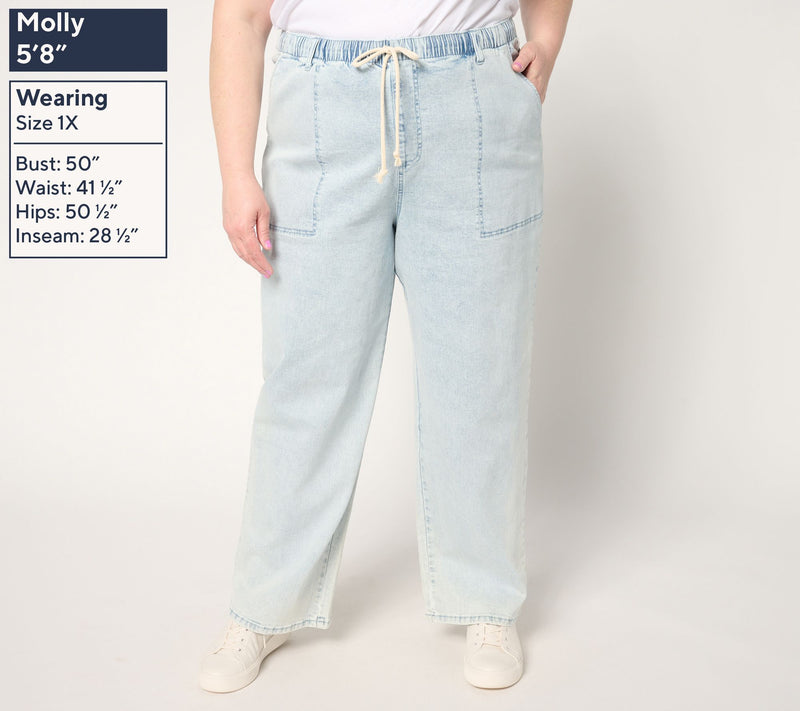 Studio Park x Amy Stran Petite Drawcord Jean- Pebble Wash — View 2