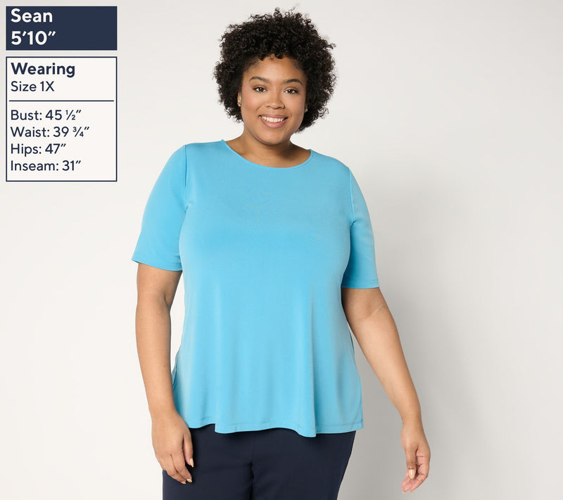 Susan Graver Regular Modern Essentials Liquid Knit A-Line Top — View 20