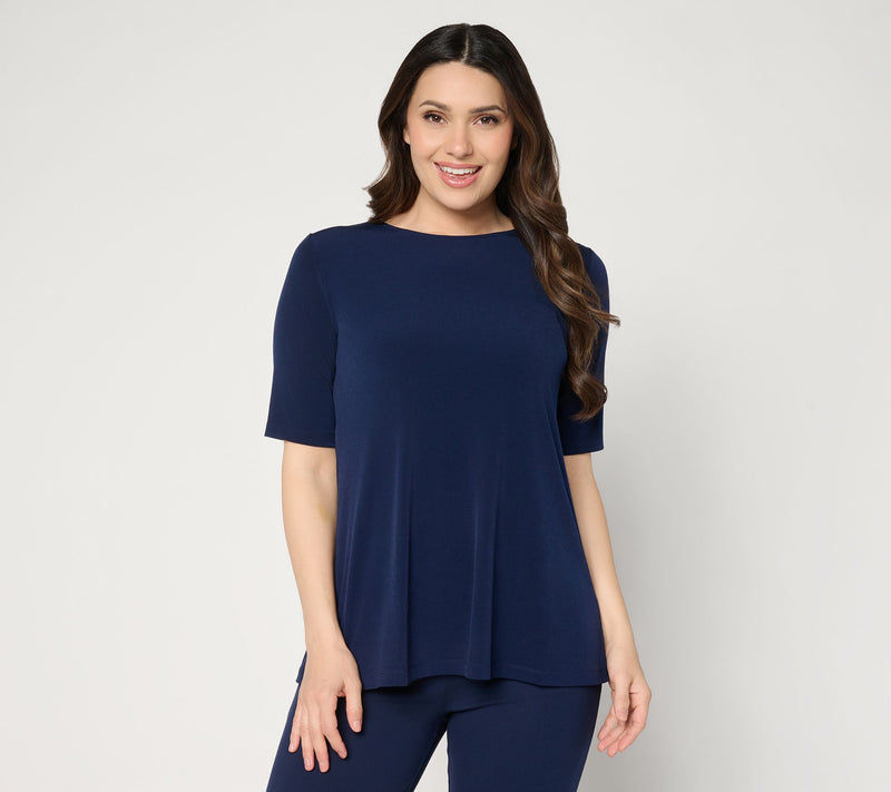 Susan Graver Regular Modern Essentials Liquid Knit A-Line Top — View 13