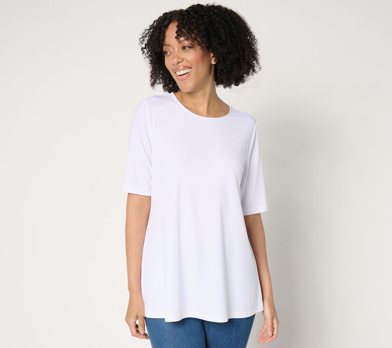 Susan Graver Regular Modern Essentials Liquid Knit A-Line Top — View 5