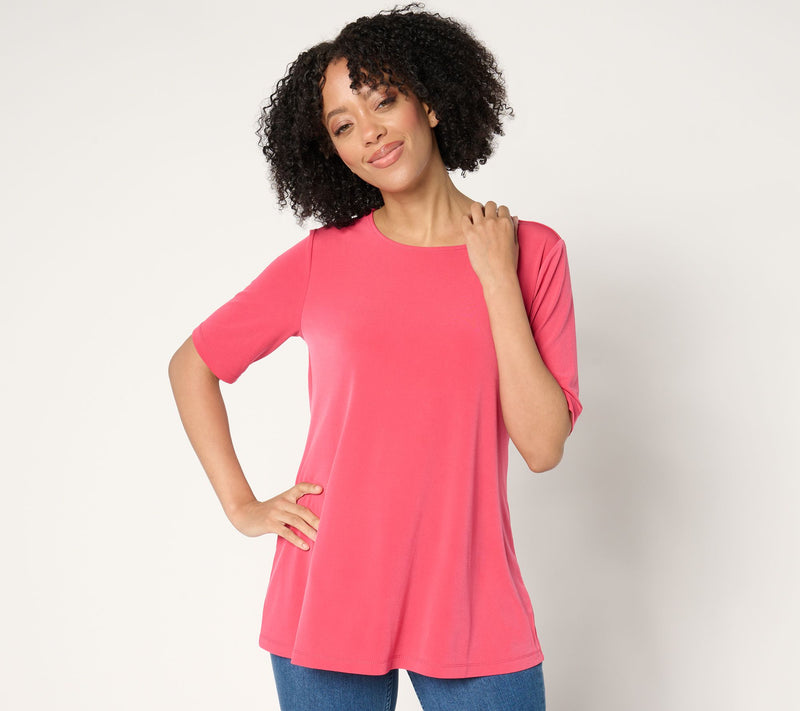 Susan Graver Regular Modern Essentials Liquid Knit A-Line Top — View 9