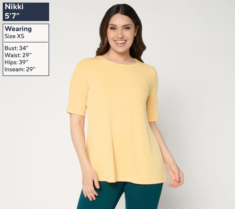 Susan Graver Regular Modern Essentials Liquid Knit A-Line Top — View 21