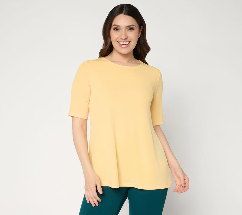 Susan Graver Regular Modern Essentials Liquid Knit A-Line Top — View 17