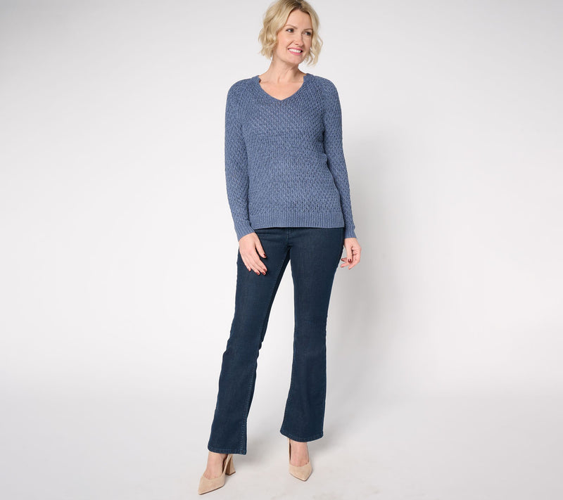BEAUTIFUL by Lawrence Zarian V-Neck Novelty Stitch Sweater — View 13