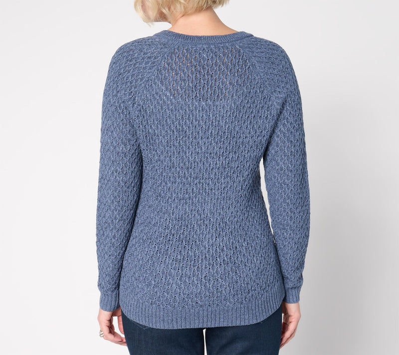 BEAUTIFUL by Lawrence Zarian V-Neck Novelty Stitch Sweater — View 12