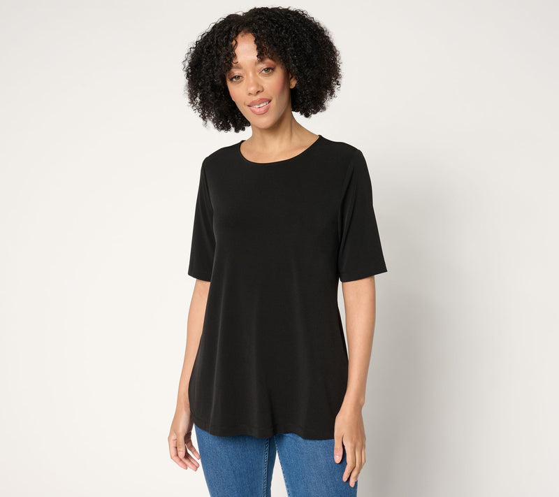 Susan Graver Petite Modern Essentials Liquid Knit A-line Top — View 11