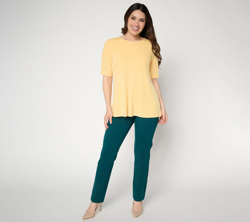 Susan Graver Petite Modern Essentials Liquid Knit A-line Top — View 23