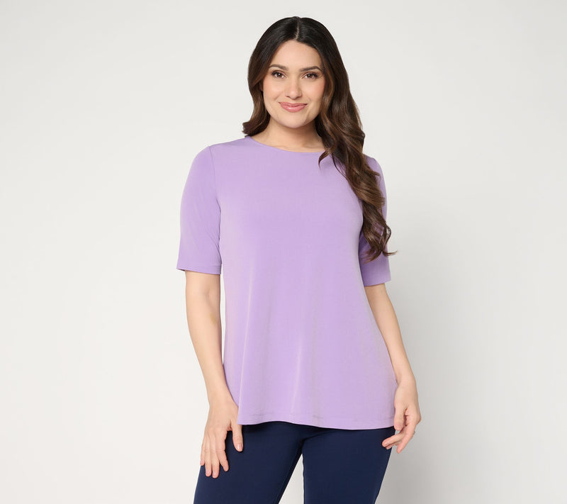 Susan Graver Petite Modern Essentials Liquid Knit A-line Top — View 15