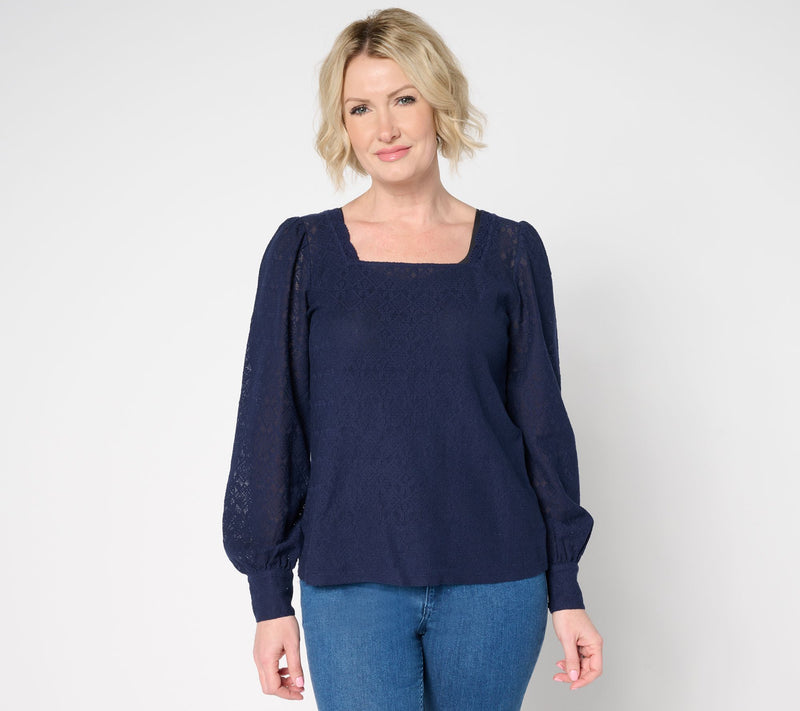 Me by Jennie Garth Charleston Lace Blouse — View 12