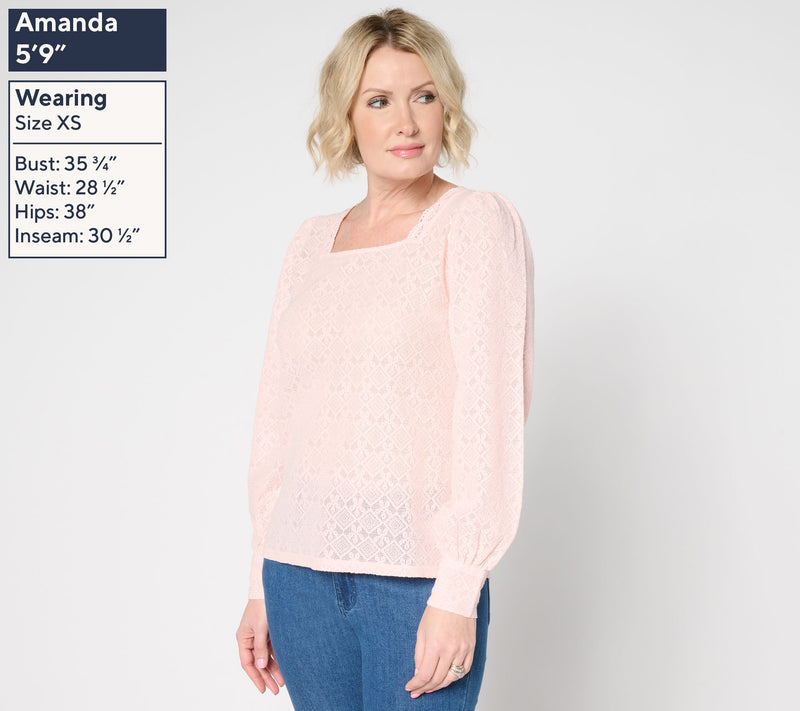 Me by Jennie Garth Charleston Lace Blouse — View 3