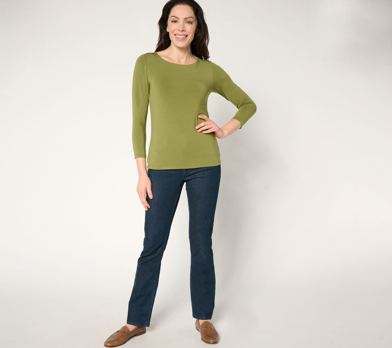 Joan Rivers Wardrobe Builders ButterSoft 3/4 Sleeve Top — View 5