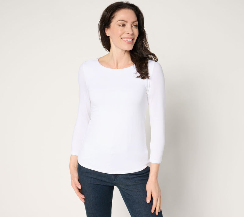 Joan Rivers Wardrobe Builders ButterSoft 3/4 Sleeve Top — View 12