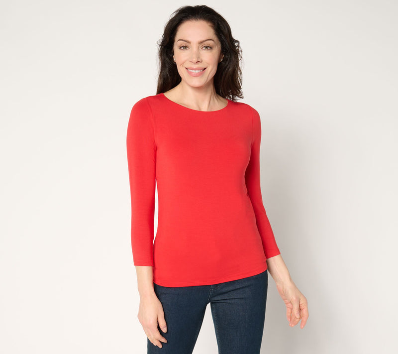 Joan Rivers Wardrobe Builders ButterSoft 3/4 Sleeve Top — View 14
