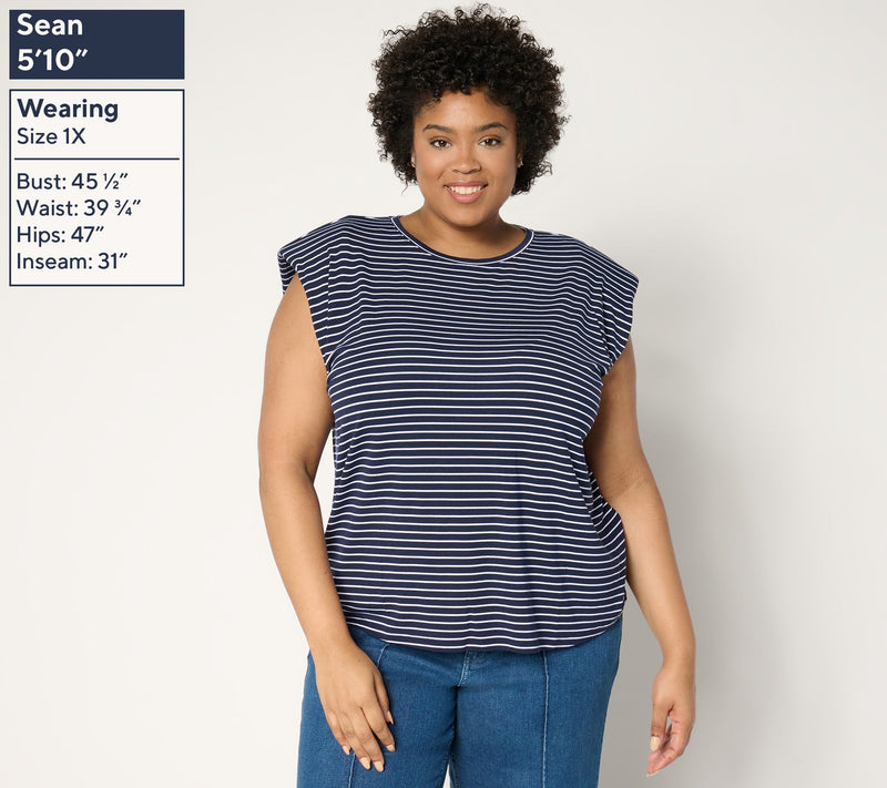 Me by Jennie Garth Harbor Striped Tee — View 2