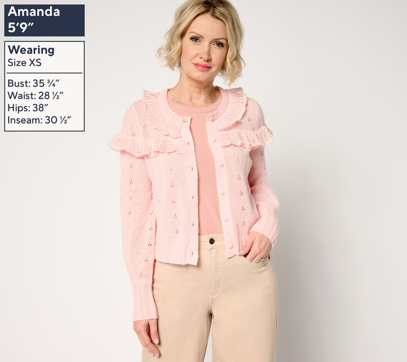 Me by Jennie Garth Folly Pointelle Cardigan — View 11
