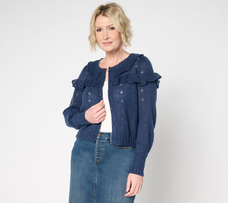 Me by Jennie Garth Folly Pointelle Cardigan — View 9