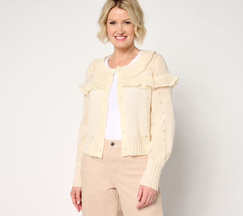 Me by Jennie Garth Folly Pointelle Cardigan — View 7