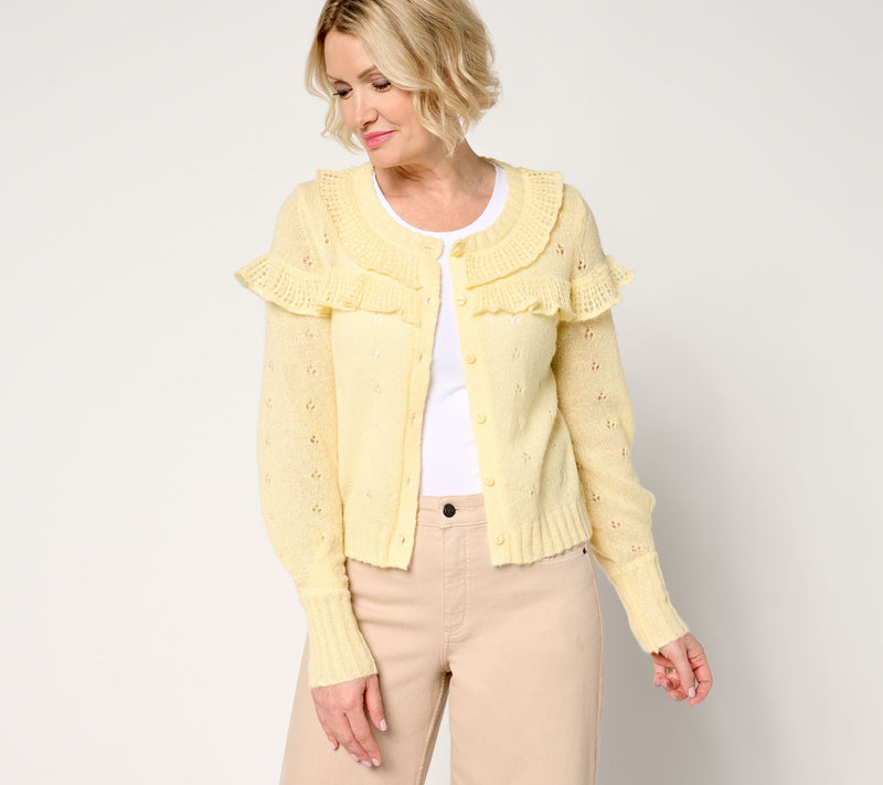 Me by Jennie Garth Folly Pointelle Cardigan — Main view