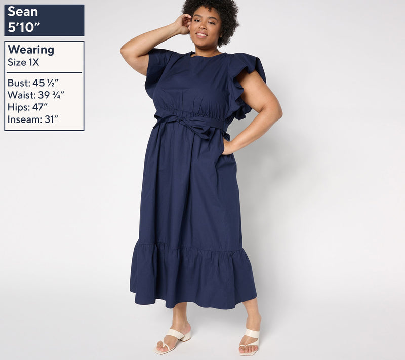 Me by Jennie Garth Regular Palmetto 100% Cotton Poplin Dress — View 8