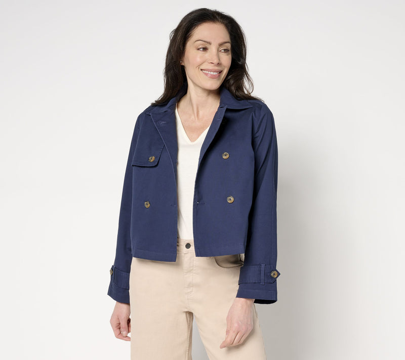 Me by Jennie Garth Cooper Cropped Trench Jacket — View 11